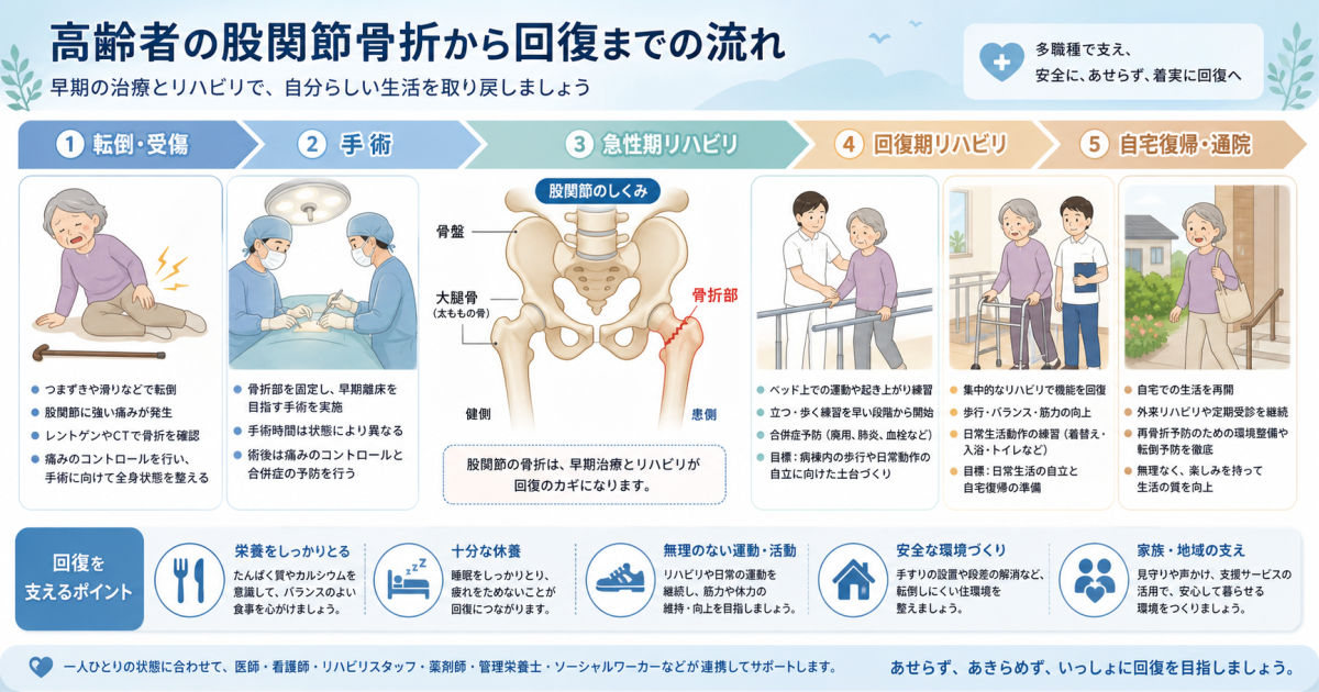 高齢者が転倒で股関節骨折！入院期間の目安と寝たきりを防ぐ対策